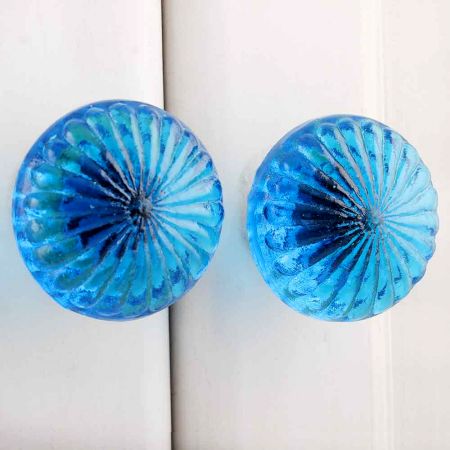 Royal Blue Daisy Flower Knob